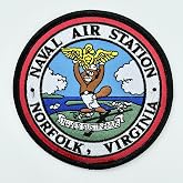 Naval Air Station Norfolk Patch &ndash; Embroidered Insignia, Iron-On, 4in