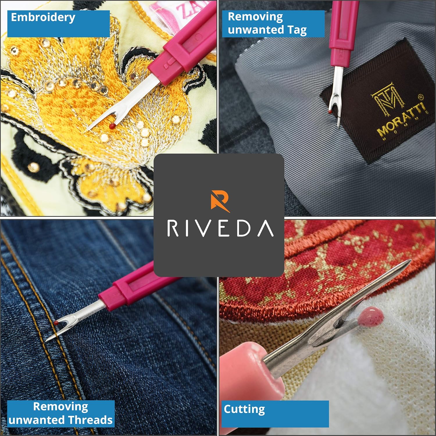 Seam Ripper 2 Pack - Thread Remover Sewing Supplies - Stitch Remover Tool for Sewing, Crafting Notions and Quilting - Thread Cutter Unpicker Sewing Accessories and Supplies