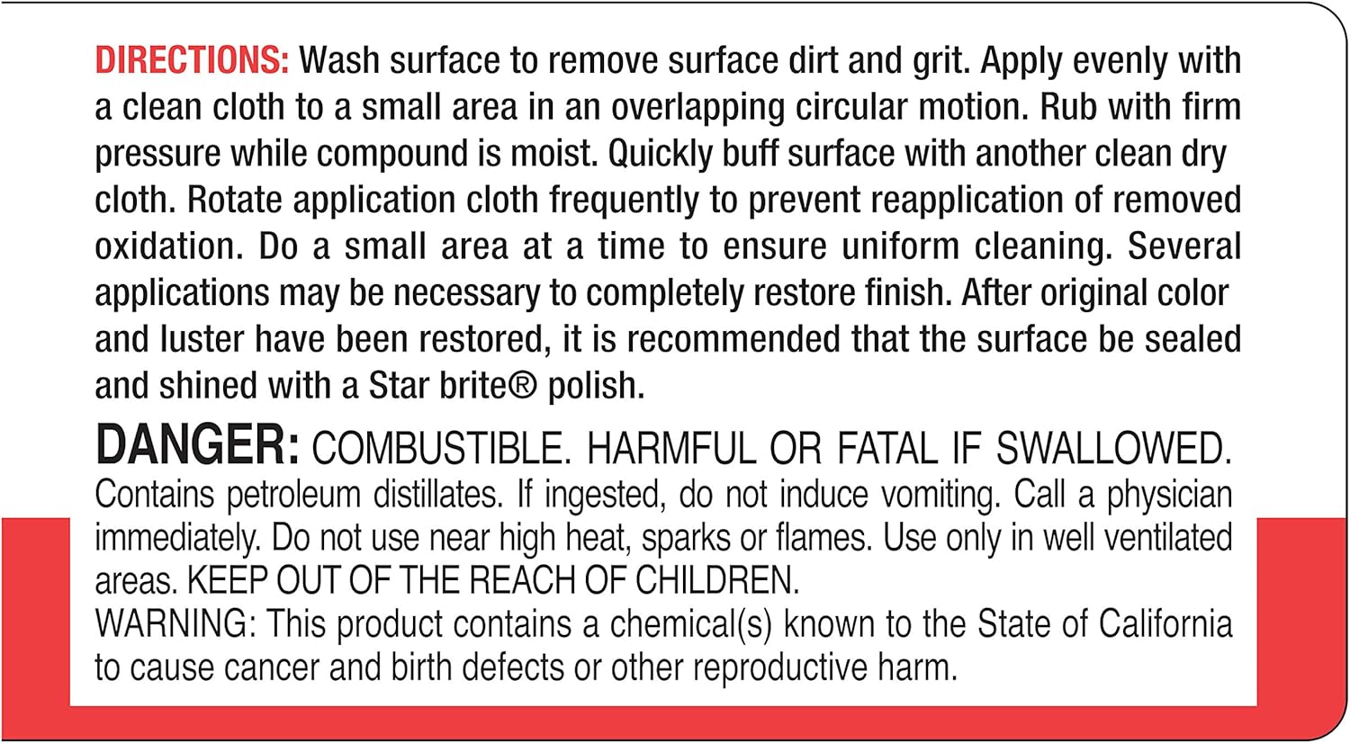 Star brite Paste Rubbing Compound Medium - 14 oz: Sports & Outdoors