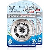 Kitchen SinkShroom Revolutionary Clog-Free Stainless Steel Sink Strainer, Chrome-Gray (2 Pack Strainers)