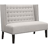 Baxton Studio Owstynn Gray Linen Modern Banquette Bench Buy