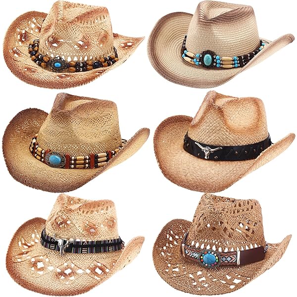 Amazon.com: Cutecrop 3 Pack Straw Cowboy Hats for Women Men  display picture 1