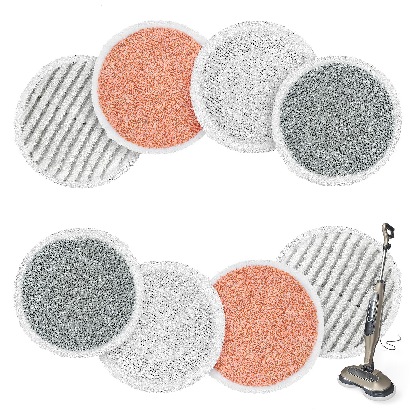 Photo 1 of Upgraded 8 Pack Replacement Steam Mop Pads Kit Compatible with Shark S8201 S8001 S7001 S7201 S7000AMZ S7000 S7005 S7020 S7001C Series Steam & Scrub All-in-One Hard Floor Steam Mop