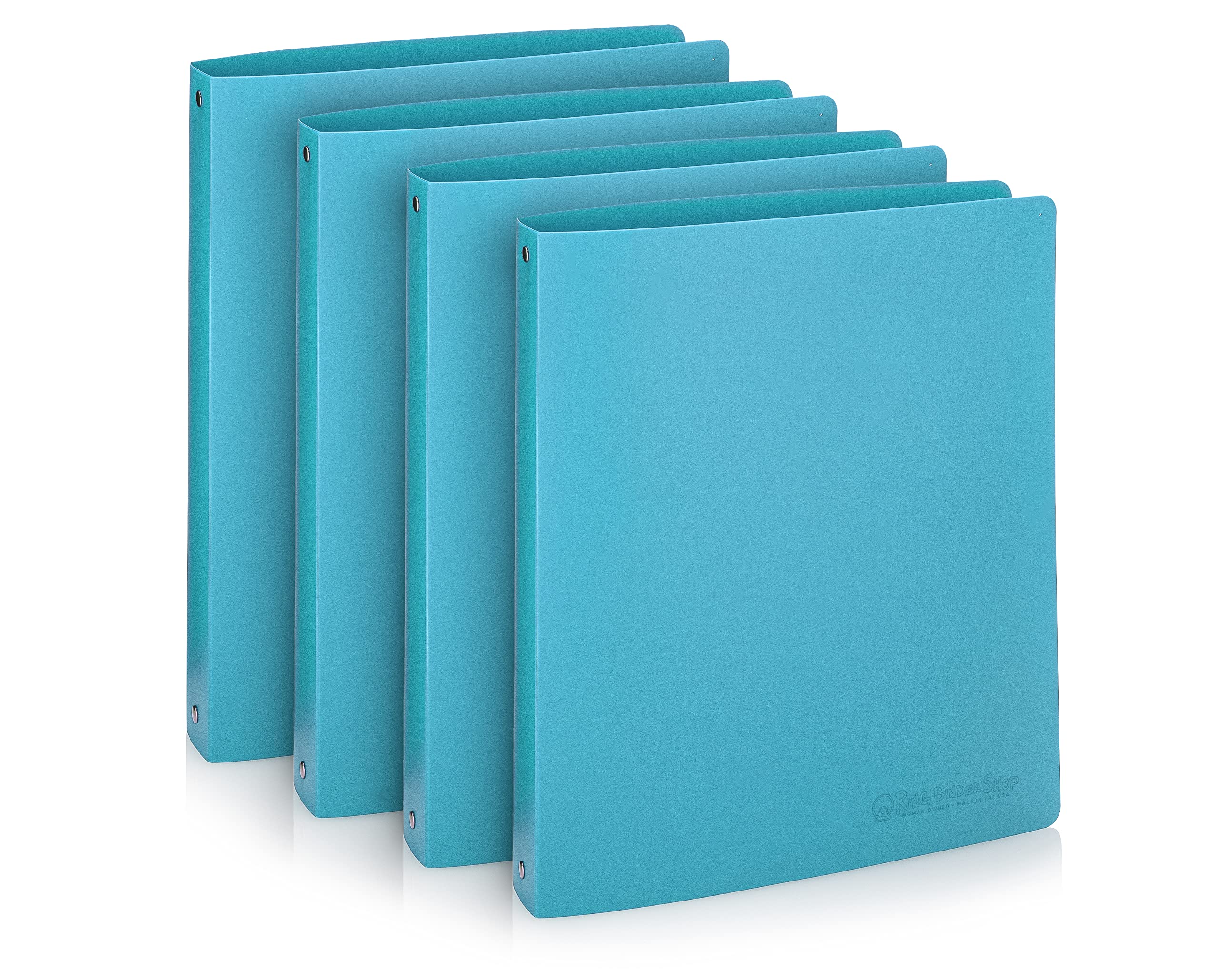 Photo 1 of ***MISSING ONE***Premium Economy 3 Ring Binder, 1 Inch Pull-Open Round Rings, Holds 175 Sheets, Flexible, Lightweight, 4-Pack, Side Opening, Blue