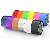 LLPT Duct Tape 12 Premium Assorted Color Packs 2 Inch x 30 Feet x 11 Mil Included Blue Pink Yellow Green Orange Red Black Whi