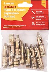 Amtech S5910 10 Piece M6 x 50mm Expansion Bolts view 2