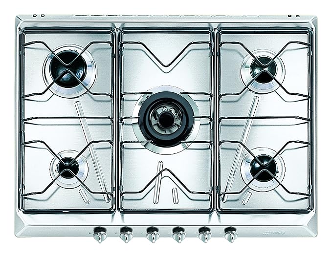 Smeg Srv576 5 Incasso Piano Cottura A Gas Acciaio Inossidabile Piano Cottura