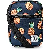 Vibe Festival Gear Small Crossbody Sling Bag for Women Men 5in1 Multi-Use from (rPET) Recycled Polyester Belt Bag Cross Body Backpack Fanny Pack Purse - Pineapples