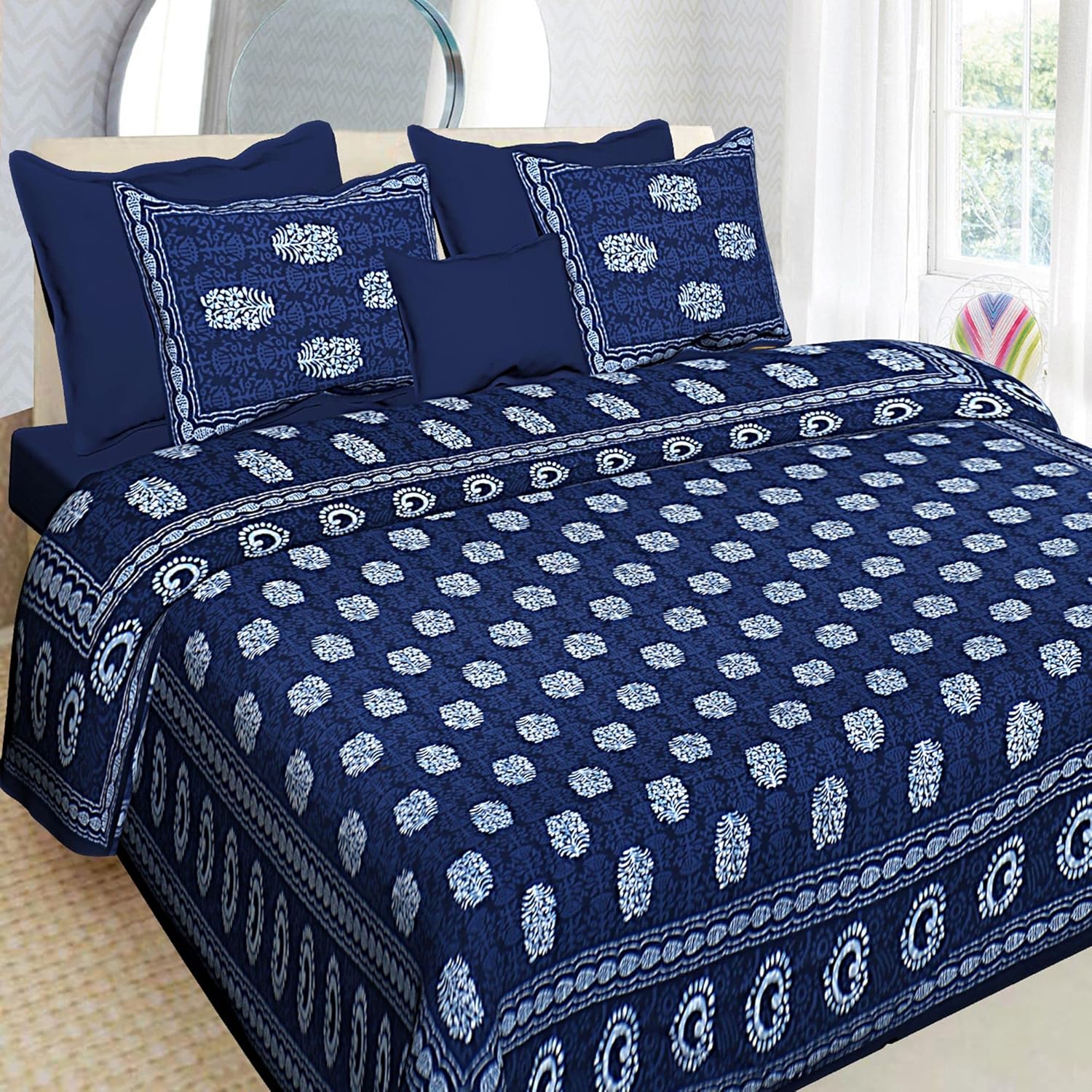 Divamee Bedsheets 100 Pure Cotton, Skin Friendly Fabric with Vibrant