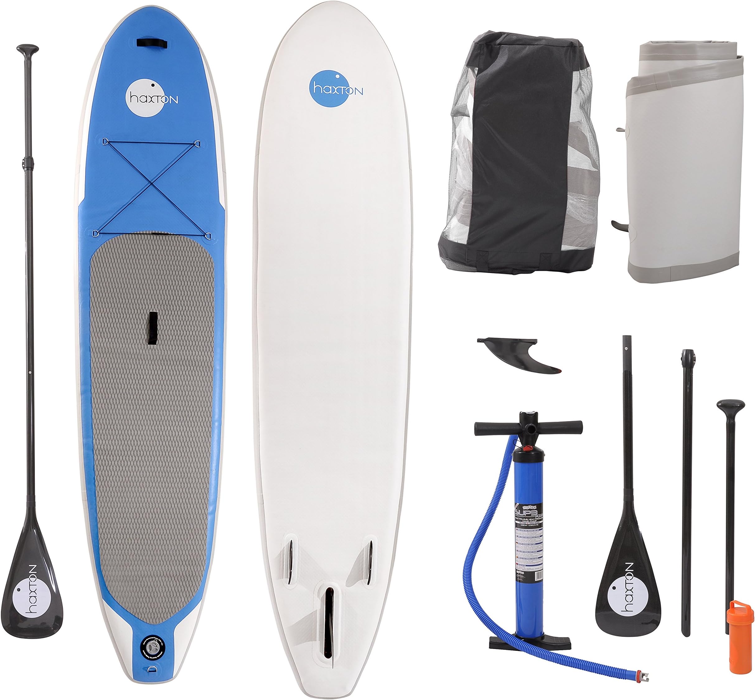 Haxton Stand Up Paddle Board Buoyancy Adjustable Carbon Paddle Inflatable Board Travel Package Repair Kit and Pump -130 x 30 x 6-lnch