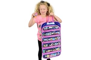 EASYVIEW Toy Storage Organizer Case Compatible Real Littles Mini Brands Unicorn Squad (Purple-Pink)