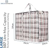DECO EXPRESS Laundry Bags XXL 107L Pack of 2 Zips Extra Large Storage Bags view 3