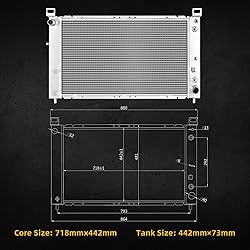 DWVO 28'' Core Full Aluminum Radiator Compatible