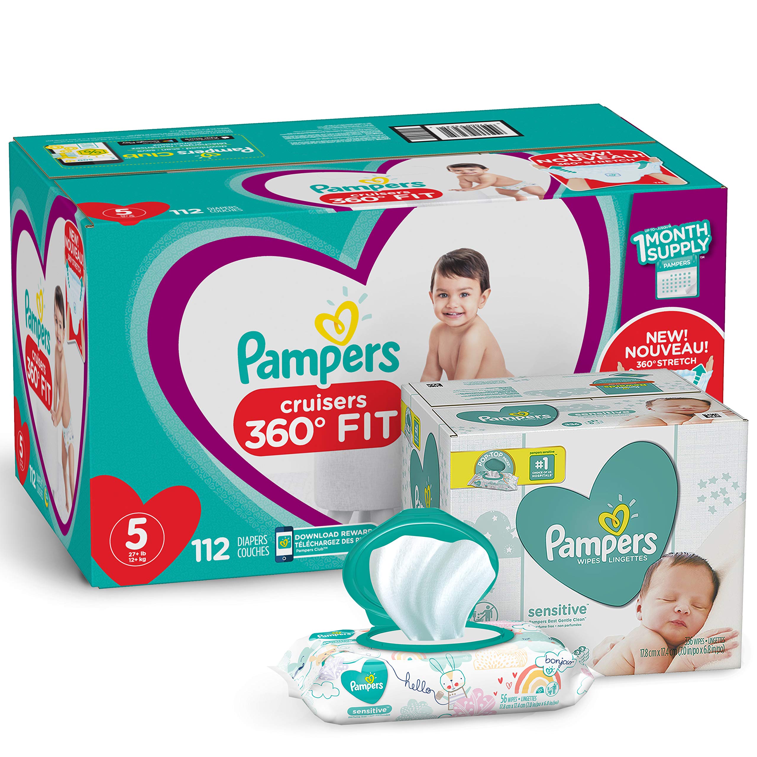 pampers diapers size cruisers 360 fit disposable baby diapers with stretchy waistband