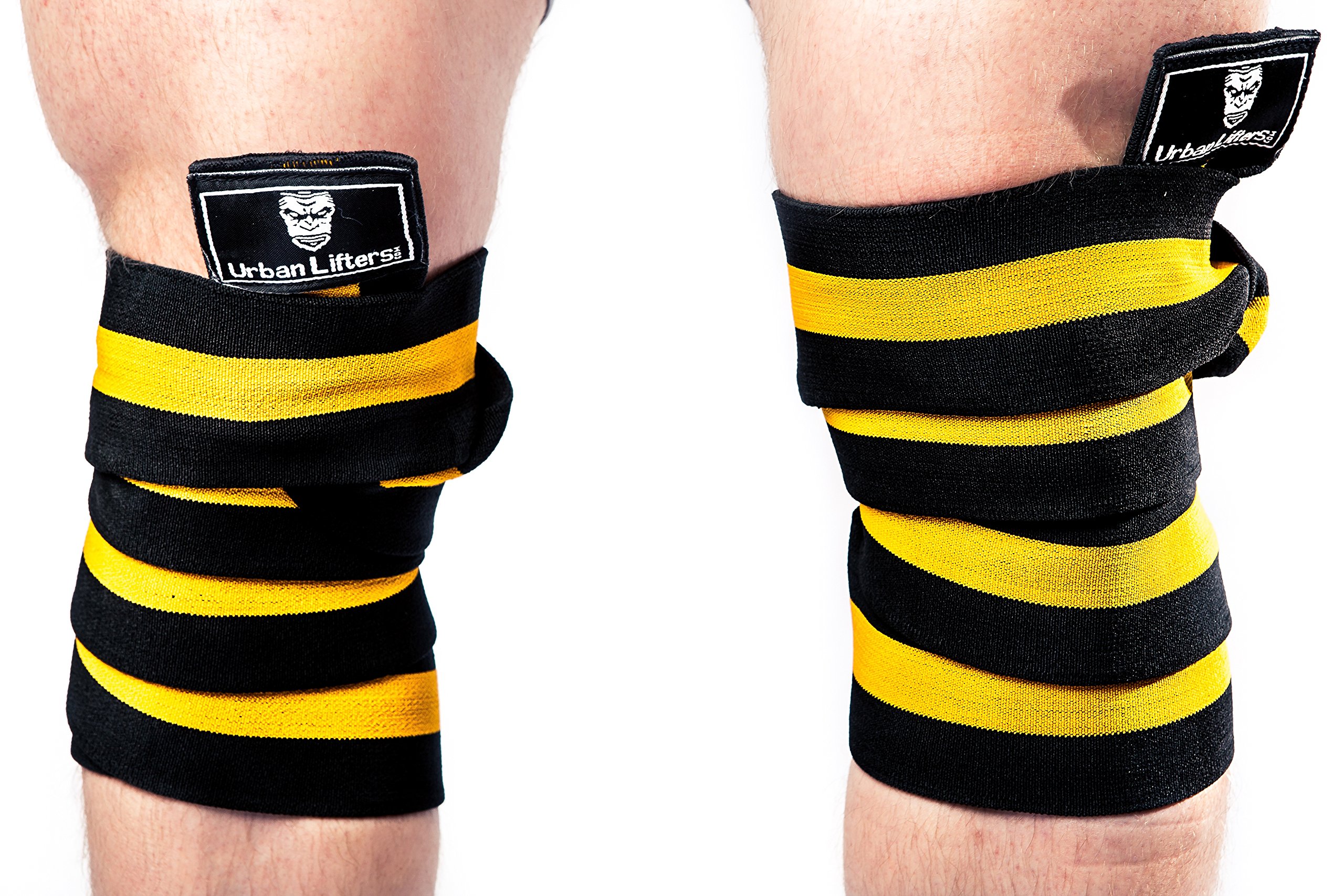Weight Lifting Knee Wraps. Heavy Duty, Elasticated Knee Support. Perfect for Squatting, Powerlifting, Olympic Lifting and CrossFit. Competition Grade Specification. Sold as a Pair. (Powerlifting)