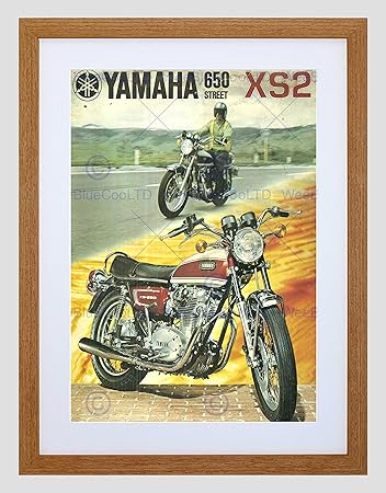 971 Yamaha 650 Street Xs2 Lámina Enmarcada 