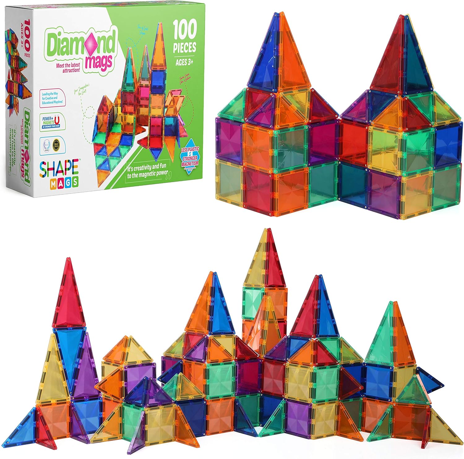 Best Magnetic Toys Building Tiles Blocks Stack Set