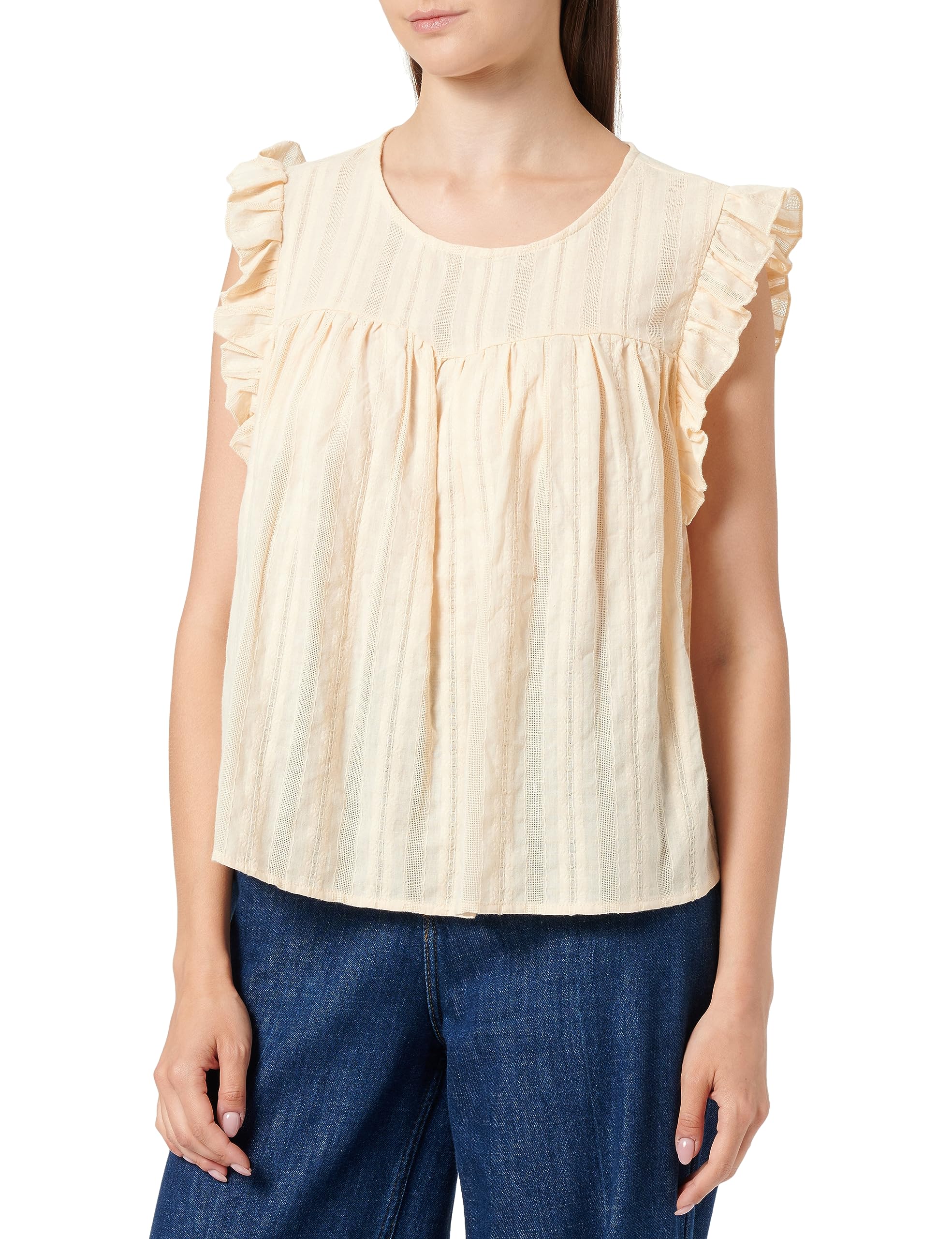 TILDEN Women's Blouse, Beige Cream, Large