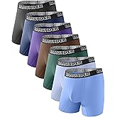 BAMUNDER Men's Bamboo Viscose Underwear Boxer Briefs 7 Pack - Breathable Comfort Fit with 3D U-Shaped Pouch & No Ride-Up Legs