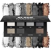 HOOMUSS Black Smoky Eye Shadow Palette 8Color Dark Grey Smokey Eyeshadow for Goth Makeup Black Silver White Gray Shade for Halloween (BlackS)