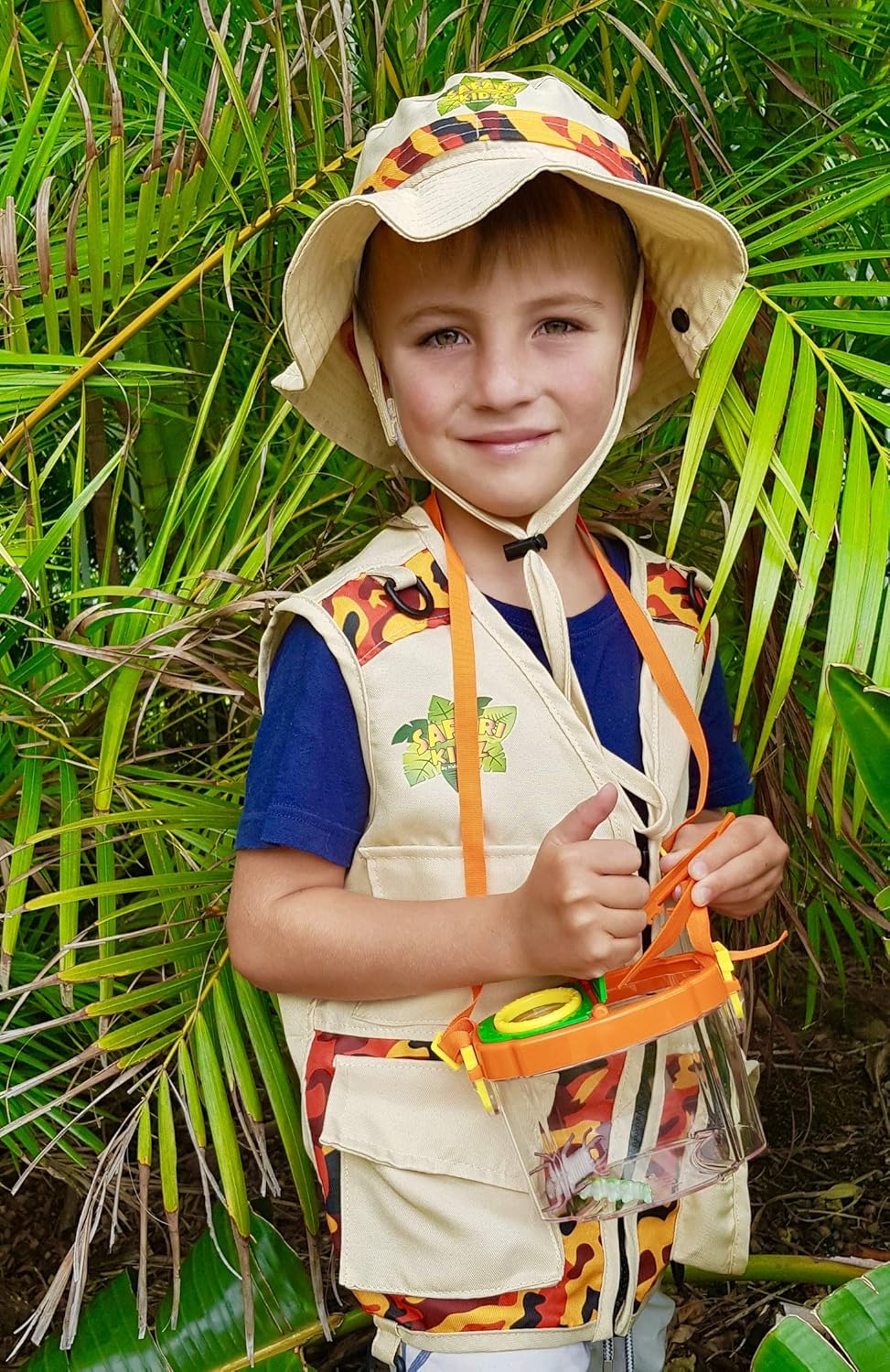 Safari Kidz Outdoor Adventure Set - Perfect Safari, Critter Hunting, Exploration Costume with Vest, Hat, Binoculars, Bug Net and Container, Whistle, Flashlight, Magnifying Glass: Clothing