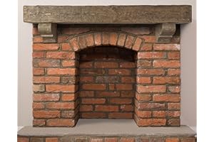 GENERIC J.H.Yoder Timbers 6" x 8" x 72" Solid Rustic Hand Hewn Fireplace Beam Mantels with Matching Classic Corbels Handcrafted by Amish Artisans, Sustainably Sourced Pine (Barnwood Finish)