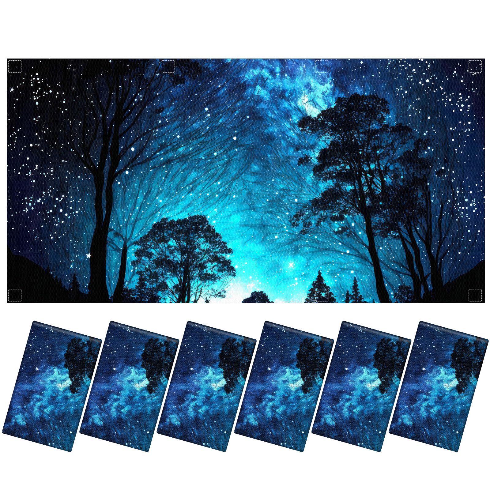 Photo 1 of Kittmip 6 Pcs Fluorescent Light Covers with 48 Magnets Decorative Magnetic Light Filters for Ceiling Classroom Office Kitchen Decoration (Night)