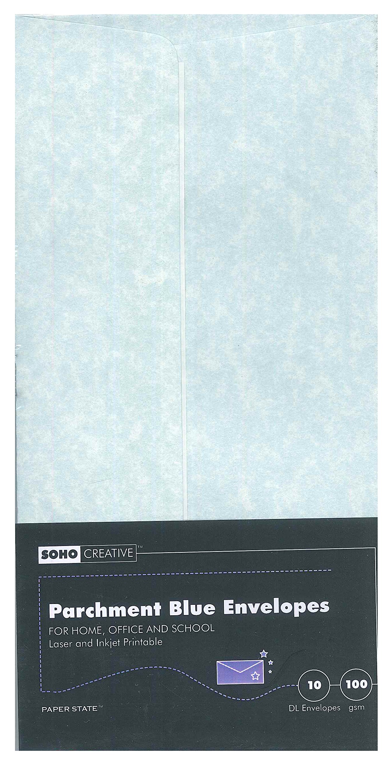 SOHO Creative Parchment DL Envelope - Blue (Pack of 10)