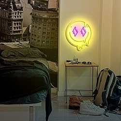 JIARODEY Melting Smile Face Neon Sign Dimmable