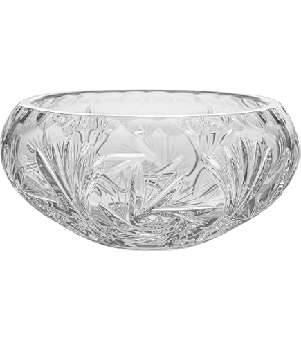 Grand Bol Vintage En Cristal Taillé Transparent – Décoratif – Poids 5 Lbs 4 Oz