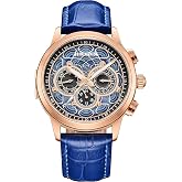HERITOR Apostle Automatic Watch for Men &ndash; 43mm Men's Watch with Jeweled Automatic Movement, 316L Stainless Steel Case, Genuine Leather Strap (HERHS2701)