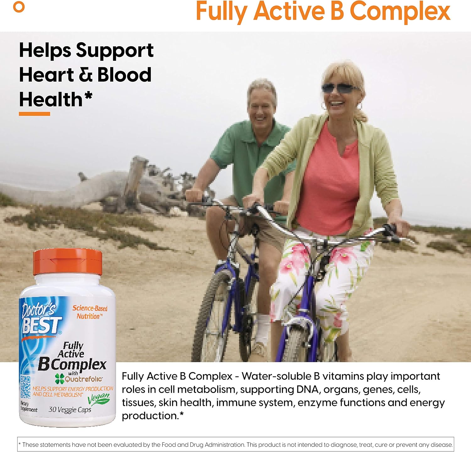 Doctor's Best Fully Active B Complex, Non-GMO, Gluten Free, Vegan, Soy Free, Supports Energy Production, 30 Veggie Caps: Health & Personal Care