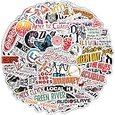 100Pcs Grunge Stickers, 90's Grunge Music, Rock Stickers, Rock Band Decals, Music Gifts for Men and Women