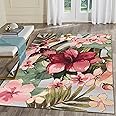 Liora Manne Marina Low Profile Durable Indoor/Outdoor Woven Rug- Tropical Floral Multi 6'6" x 9'4"