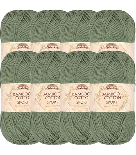 JubileeYarn Bamboo Cotton Sport Yarn - Gingerbread Color, 8 Skeins (50g Each) - View #6