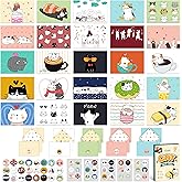 Decorably 50 Pack 4x6in Cat Blank Cards and Envelopes Cats and Stickers, 25 Adorable Kitty Designs Blank Cat Cards and Envelopes - All Occasions, Birthdays, Appreciation
