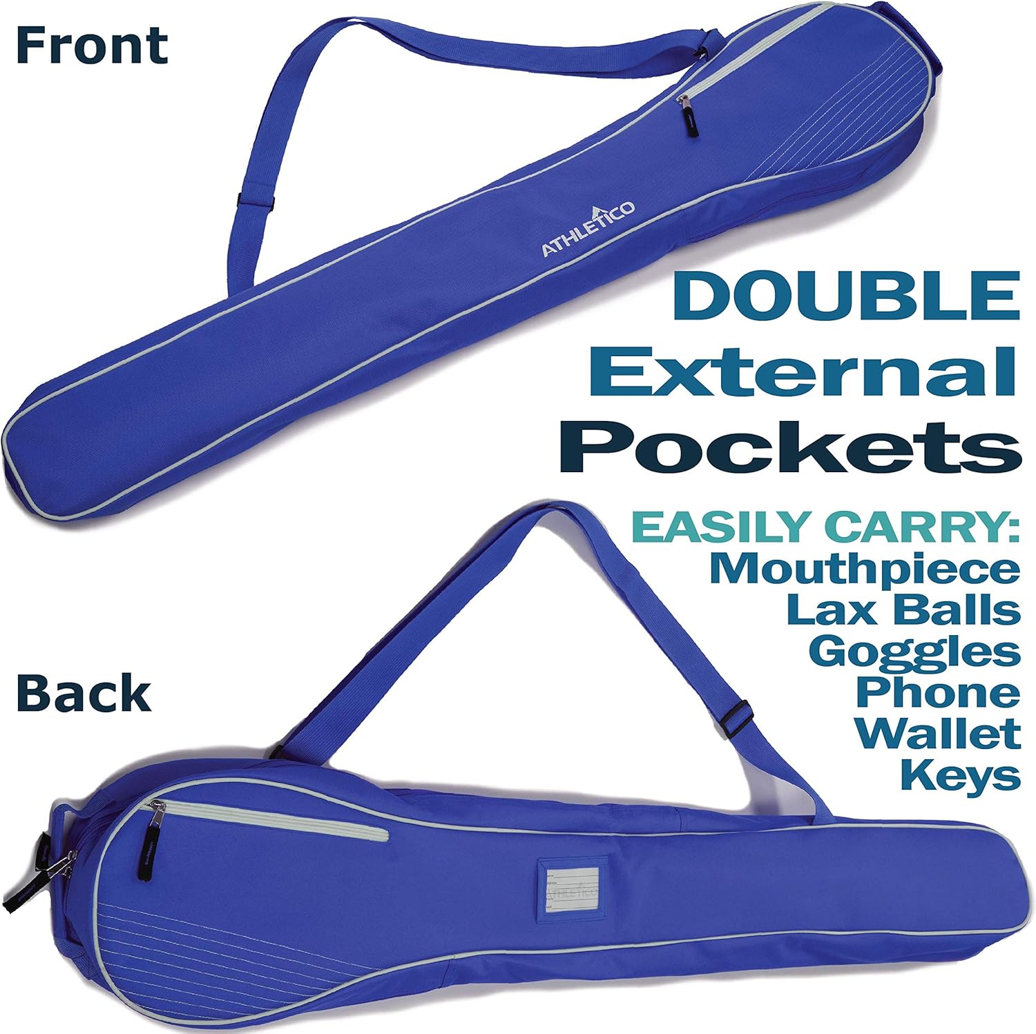 Athletico Lacrosse Stick Bag - Lax Equipment Bags for Boys or Girls, Kids & Youth (Blue) : Sports & Outdoors