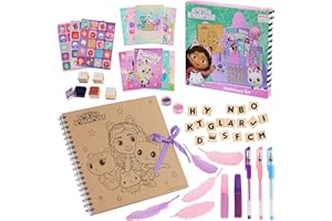 Gabby's Dollhouse Scrapbook Kit for Kids Art Supplies Craft Set Scrapbook Accessories Stickers Stamps Gel Pens Gifts for Girls