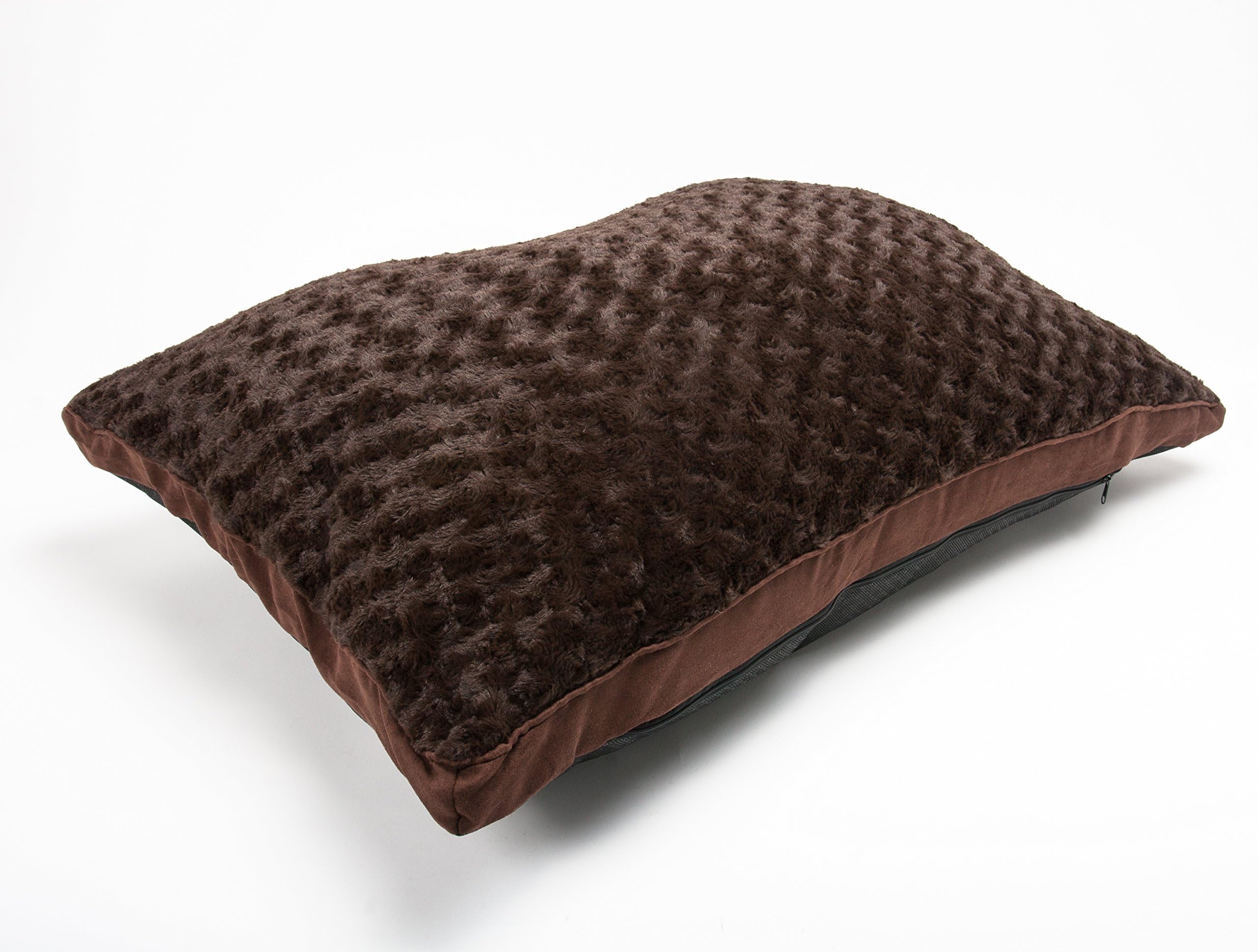 Comfy Nights LUXURIOUS Medium/Extra Large Luxury Fur Dog Bed Cushion Washable Zipped Mattress (Extra Large, Spiral Chocoloate)