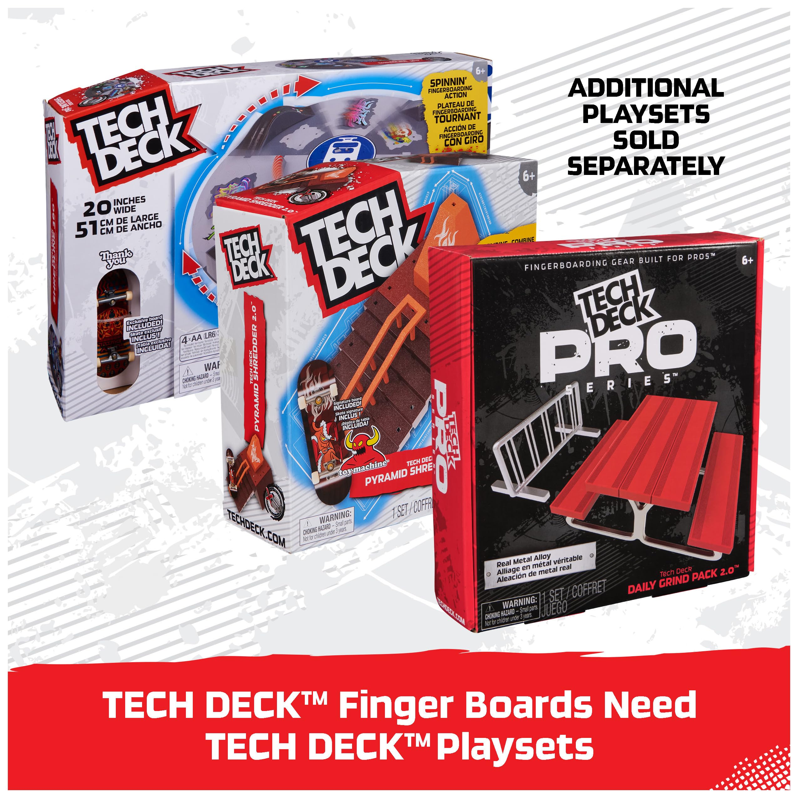 TECH DECK Godzilla Sk8shop Fingerboard Bonus Pack, Collectible and Customizable Mini Skateboards, Kids Toys for Ages 6 and up