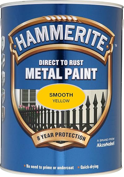 Hammerite Smooth Direct to Rust Metal Paint 5 L Yellow