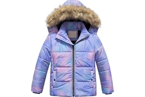 Chrisuno Girl's Water Resistant Winter Coats Warm Fleece Lined Outwear Ski Snow Jacket With Removable Hood