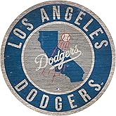GameDay Novelties Dodgers 12" Circle with State and Team Logo Wood Sign