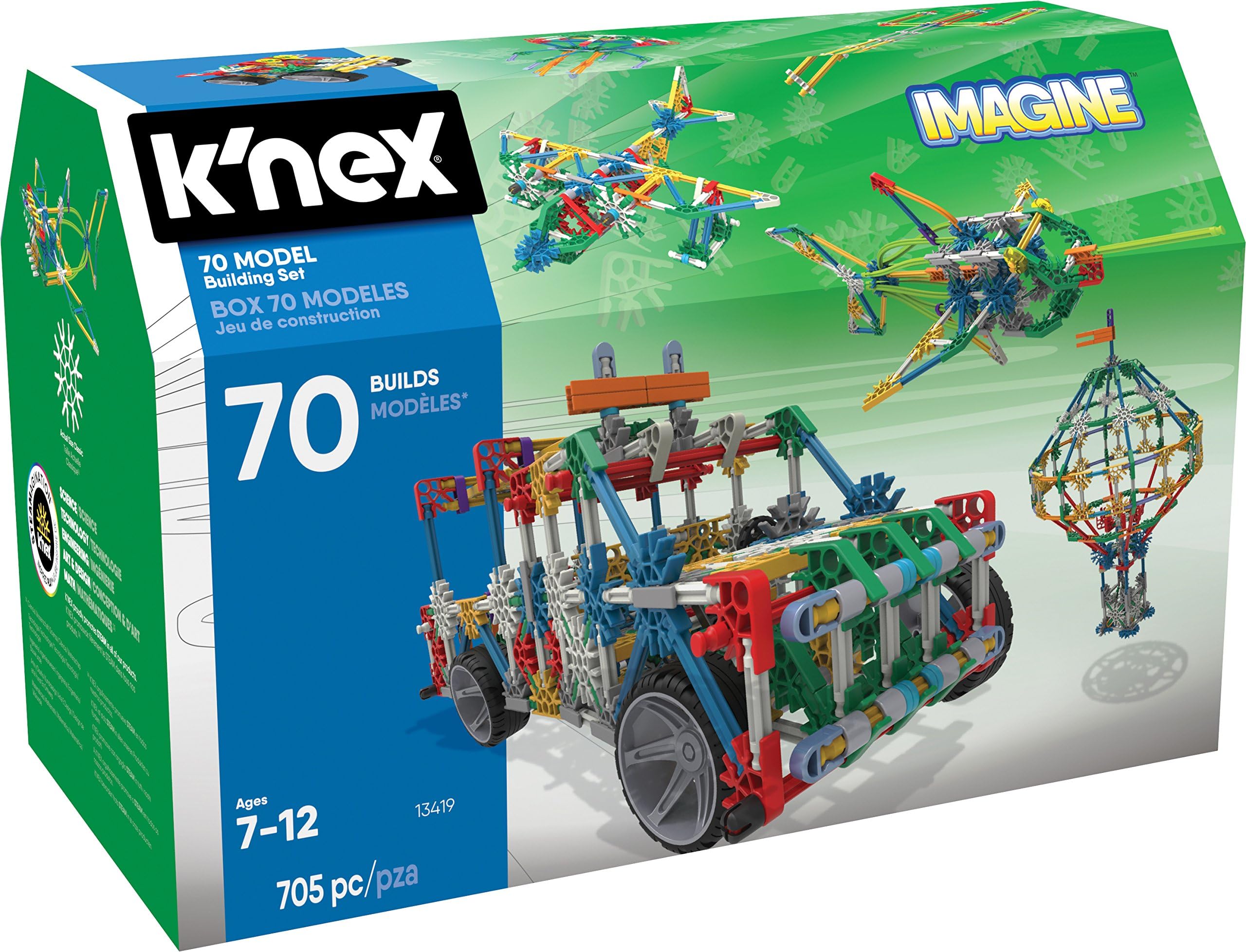 K'Nex Knex 70 Model Building Set, 13419, 705 piece