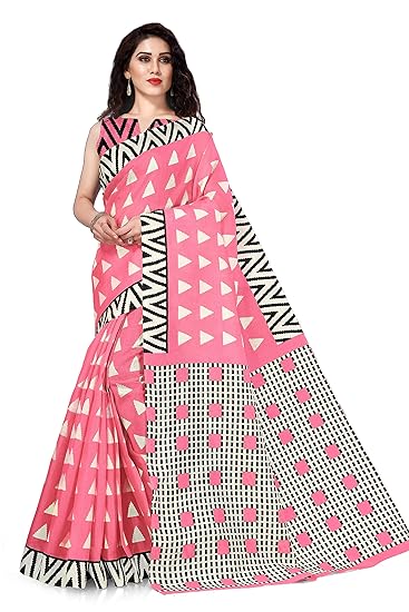 Womens Khadi Silk Printed Saree With Blouse Piece