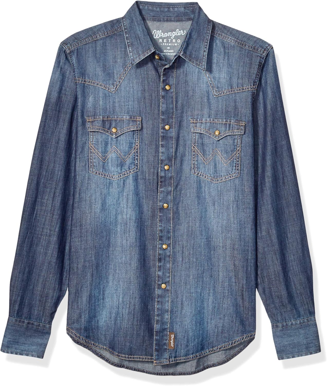 Wrangler Men's Retro Two Pocket Long Sleeve Snap Shirt: Clothing