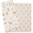 Baby Care Play Mat (Large, Moroccan - Beige) 82'' x 55'' Original One-Piece Reversible Rollable Waterproof Baby Mat, Floor Cushion for Babies 6-12 Months, Infants, Toddlers, and Kids