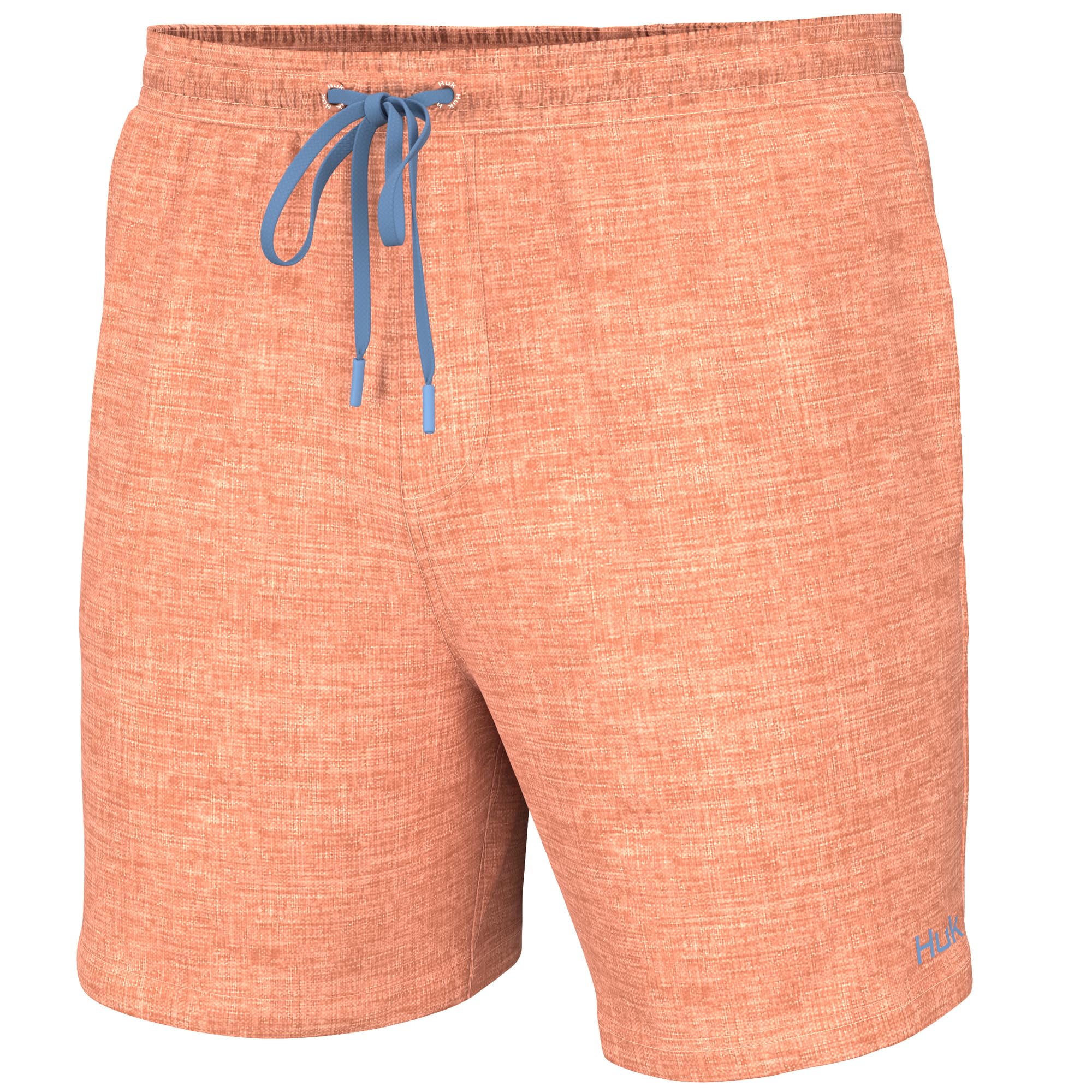 HUK Men’s Standard Volley Pattern, 5.5″ Quick-Dry Fishing Shorts, Heather-Peach Nectar
