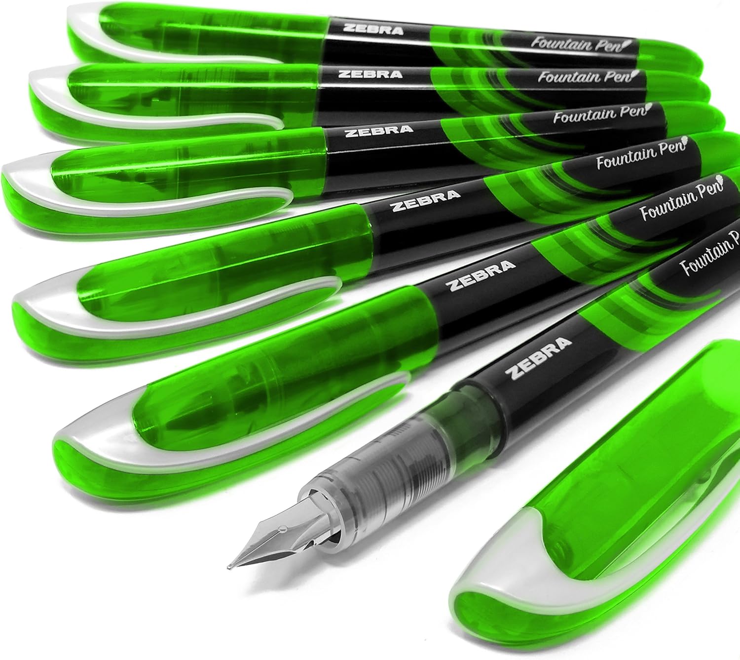 Zebra Fuente Disposable Fountain Pen Green Ink Pack