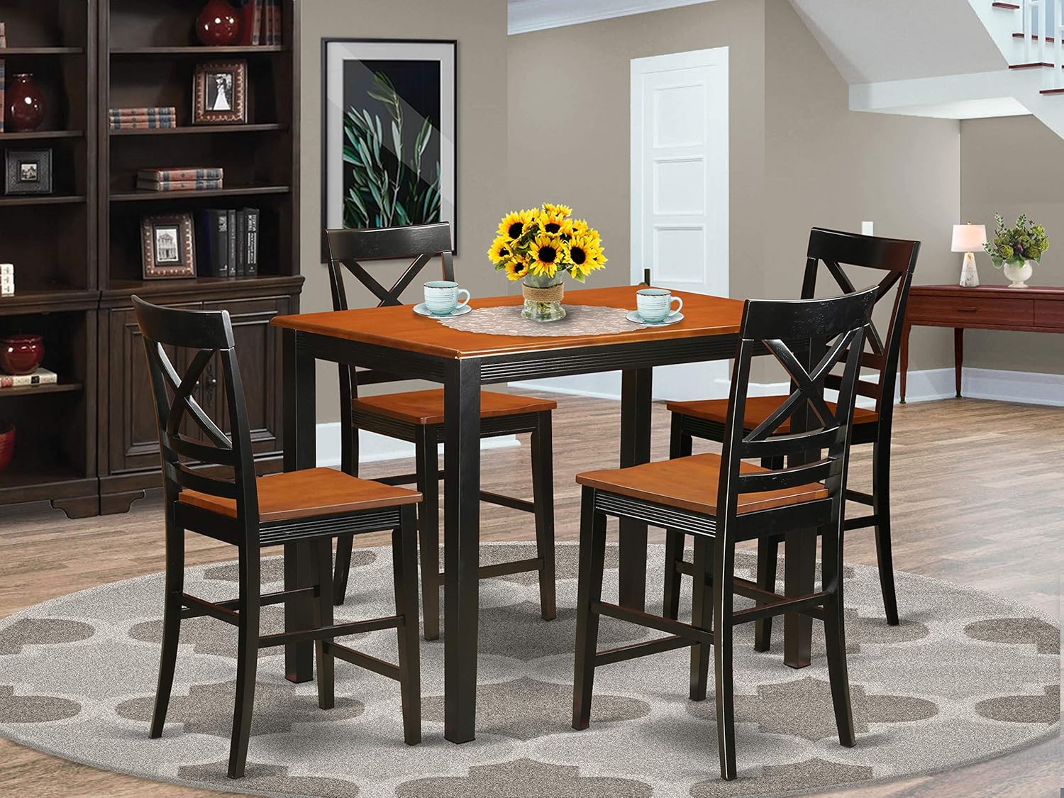 3 Pc Counter Height Pub Set High Table And 2 Counter Height Dining Chair Table Chair Sets Home Kitchen Guardebem Com